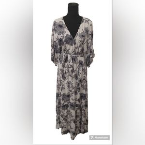 Aakaa Floral Wrap Maxi Dress Womens Size Small